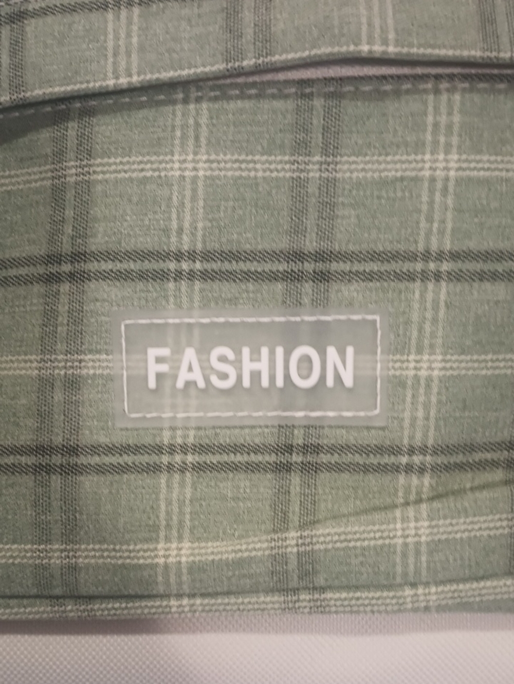 Green Plaid Backpack & Tote Set - Fashion Patch Teddy Bear Keychain Accessories - Picture 2 of 8